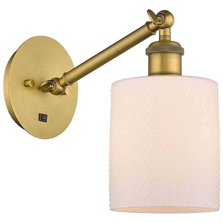 Image 1 Ballston Cobbleskill 5" LED Sconce - Brass Finish - Matte White Shade