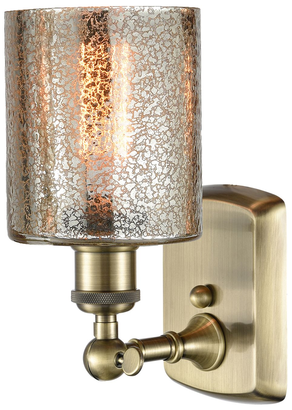 Image 3 Ballston Cobbleskill 5" LED Sconce - Brass Finish - Mercury Shade more views