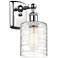 Ballston Cobbleskill 5" LED Sconce - Chrome Finish - Deco Swirl Shade