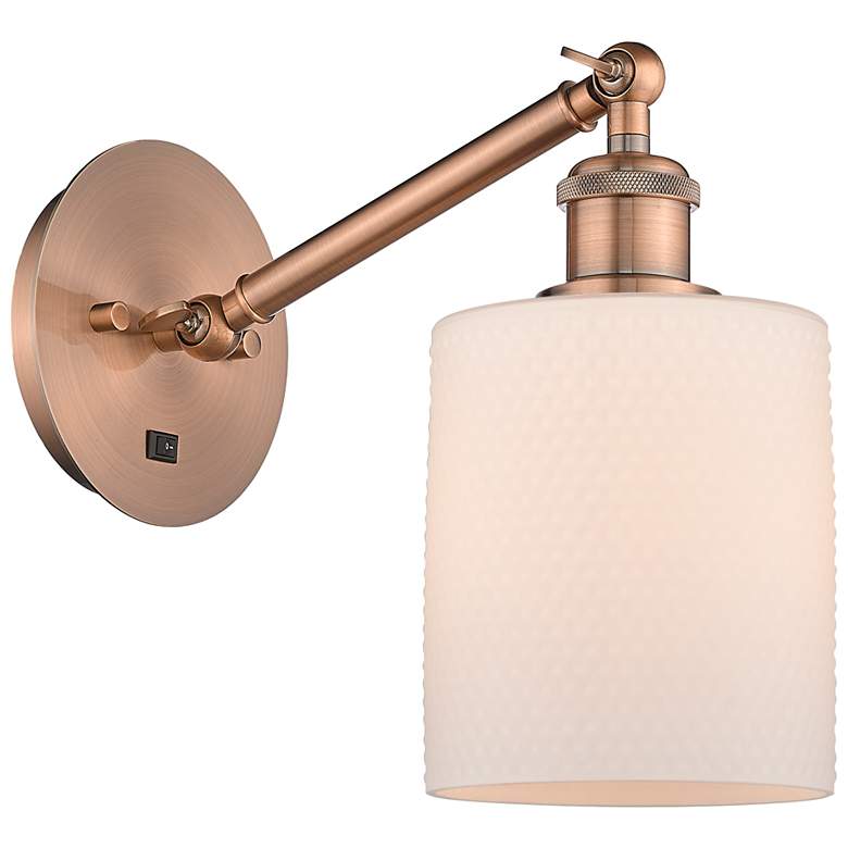 Image 1 Ballston Cobbleskill 5" LED Sconce - Copper Finish - Matte White Shade