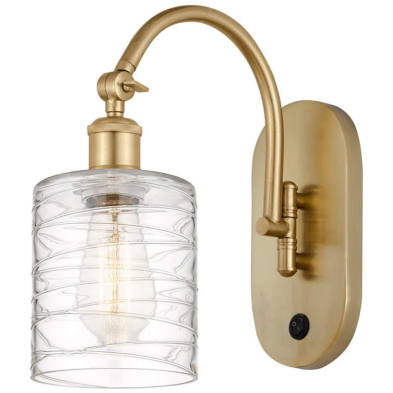 Image 1 Ballston Cobbleskill 5" LED Sconce - Gold Finish - Deco Swirl Shade