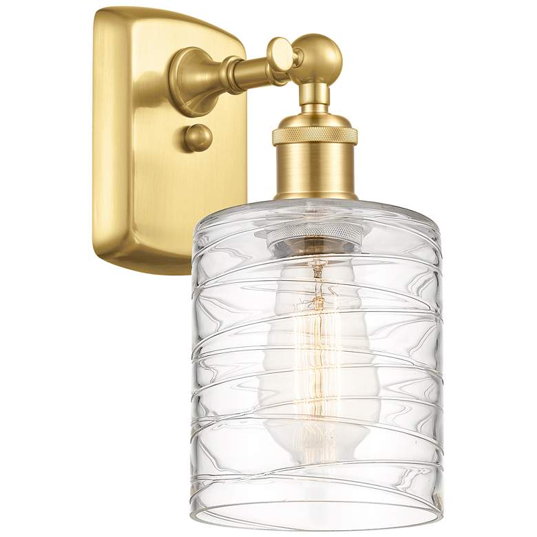 Image 1 Ballston Cobbleskill 5" LED Sconce - Gold Finish - Deco Swirl Shade