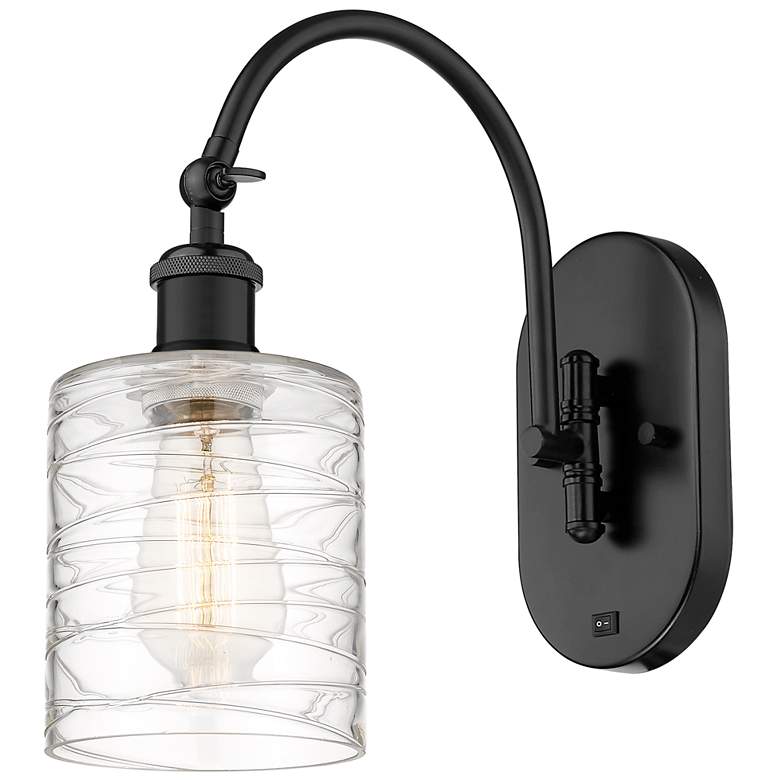 Image 1 Ballston Cobbleskill 5" LED Sconce - Matte Black Finish - Deco Swirl S