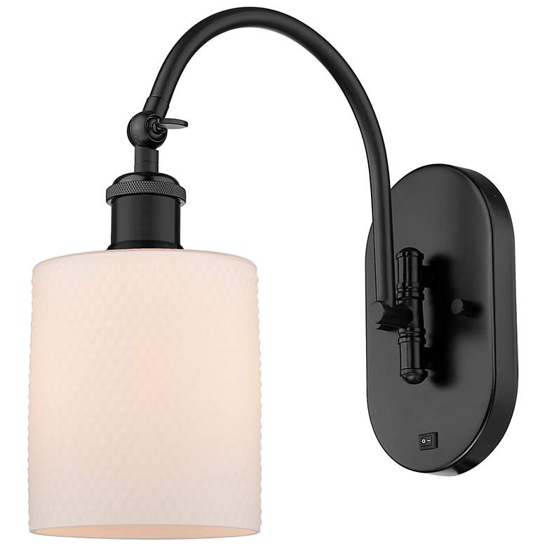 Image 1 Ballston Cobbleskill 5" LED Sconce - Matte Black Finish - Matte White