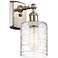 Ballston Cobbleskill 5" LED Sconce - Nickel Finish - Deco Swirl Shade