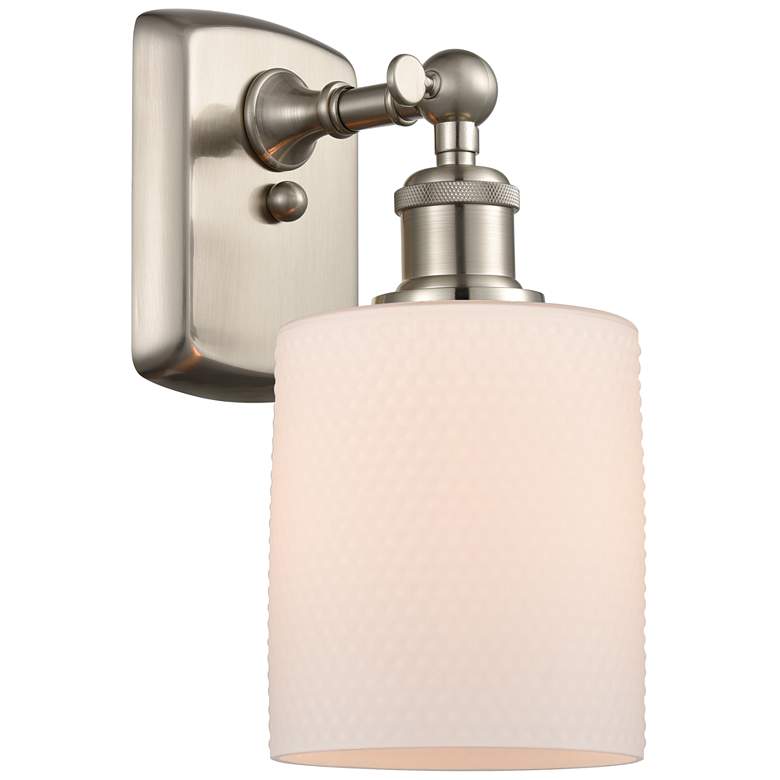 Image 1 Ballston Cobbleskill 5" LED Sconce - Nickel Finish - Matte White Shade