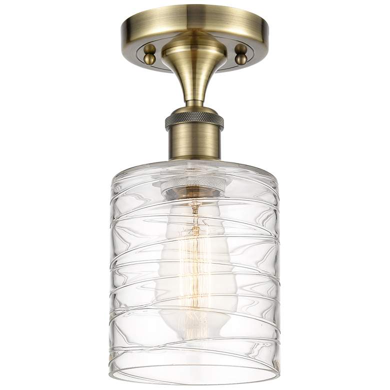 Image 1 Ballston Cobbleskill 5" LED Semi-Flush Mount - Antique Brass - Deco Sw