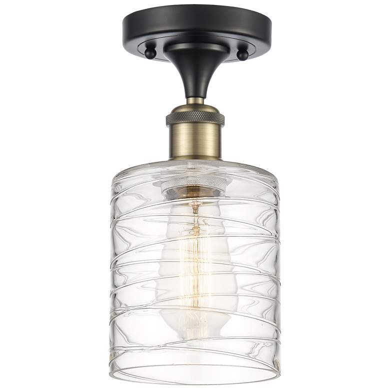 Image 1 Ballston Cobbleskill 5" LED Semi-Flush Mount - Black Brass - Deco Swir