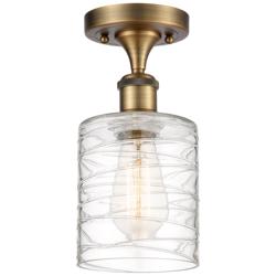 Ballston Cobbleskill 5" LED Semi-Flush Mount - Brushed Brass - Deco Sw