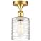 Ballston Cobbleskill 5" LED Semi-Flush Mount - Satin Gold - Deco Swirl