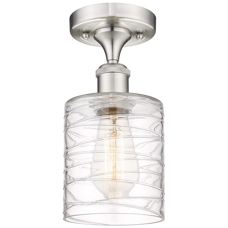 Image 1 Ballston Cobbleskill 5" LED Semi-Flush Mount - Satin Nickel - Deco Swi