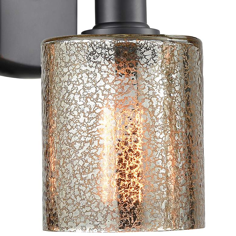 Image 2 Ballston Cobbleskill 5" Matte Black Sconce w/ Mercury Shade more views