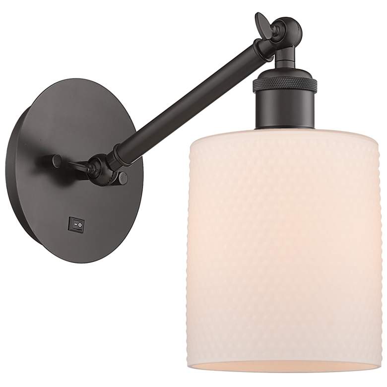 Image 1 Ballston Cobbleskill 5" Oil Rubbed Bronze LED Sconce W/ White Shade