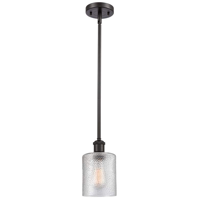 Image 1 Ballston Cobbleskill 5" Oil Rubbed Bronze Mini Pendant w/ Clear Shade