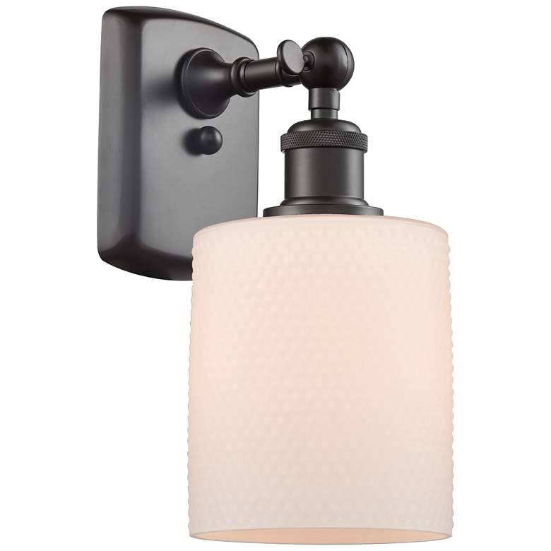 Image 1 Ballston Cobbleskill 5" Oil Rubbed Bronze Sconce w/ Matte White Shade