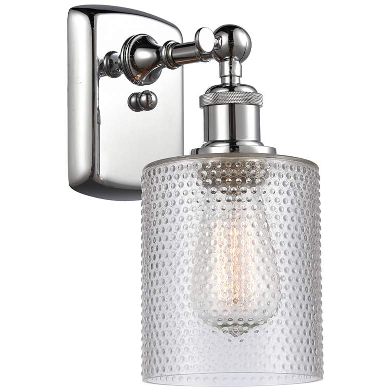 Image 1 Ballston Cobbleskill 5" Polished Chrome Sconce w/ Clear Shade
