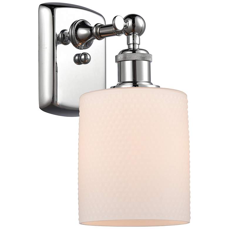 Image 1 Ballston Cobbleskill 5" Polished Chrome Sconce w/ Matte White Shade