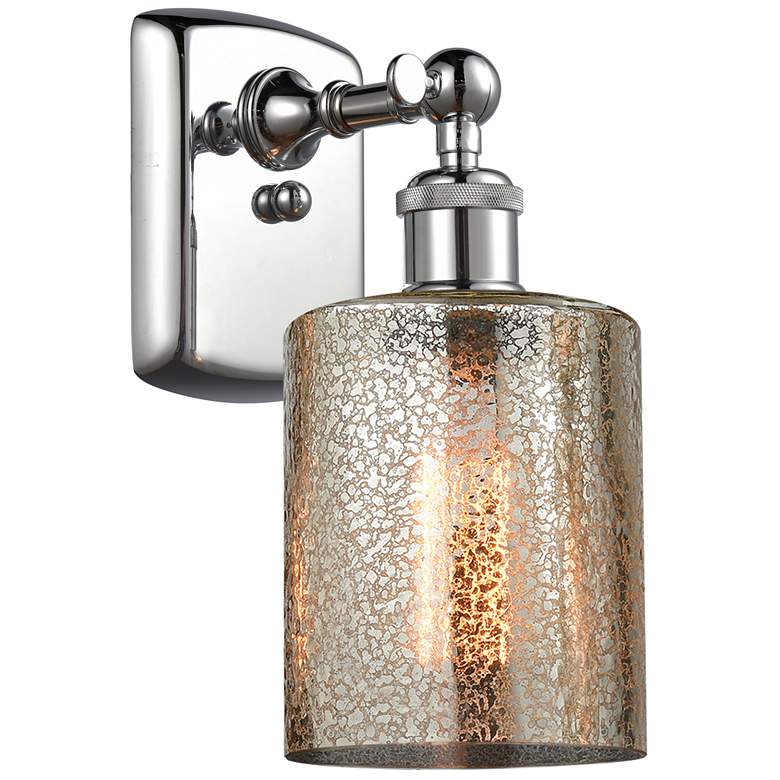 Image 1 Ballston Cobbleskill 5" Polished Chrome Sconce w/ Mercury Shade