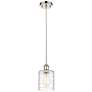 Ballston Cobbleskill 5" Polished Nickel Corded Mini Pendant w/ Deco Sh