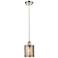 Ballston Cobbleskill 5" Polished Nickel Corded Pendant w/ Mercury Shad