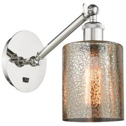 Ballston Cobbleskill 5" Polished Nickel LED Sconce W/ Mercury Shade