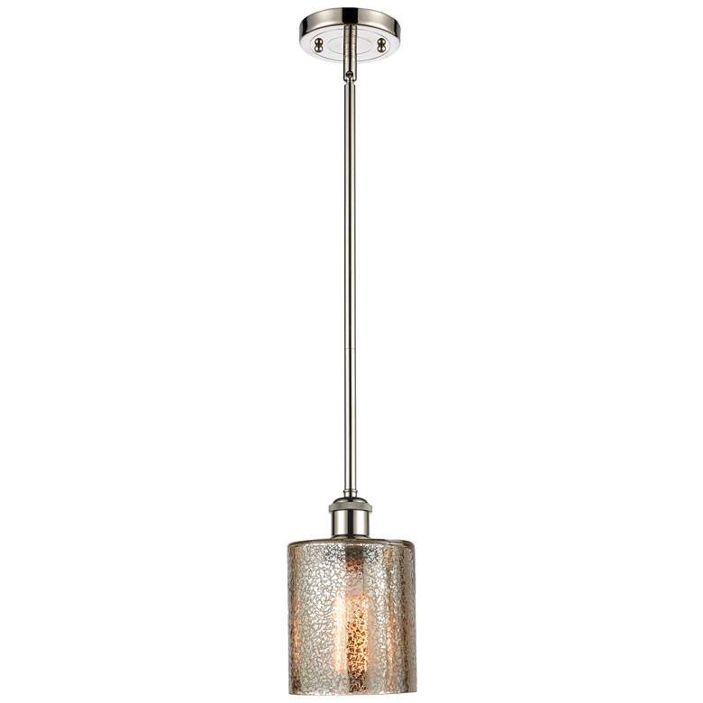 Image 1 Ballston Cobbleskill 5" Polished Nickel Mini Pendant w/ Mercury Shade