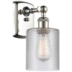 Ballston Cobbleskill 5" Polished Nickel Sconce w/ Clear Shade