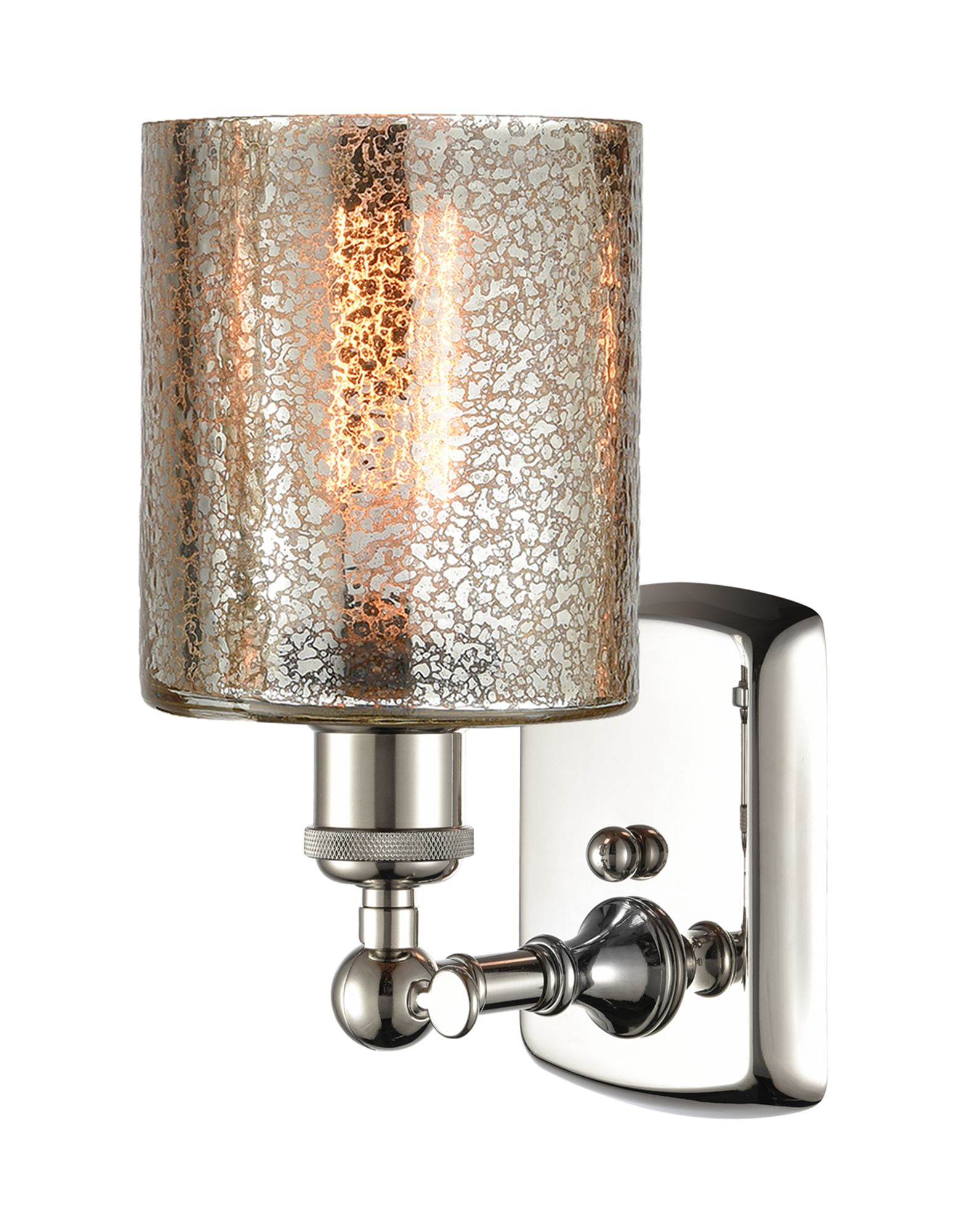 Image 2 Ballston Cobbleskill 5" Polished Nickel Sconce w/ Mercury Shade more views