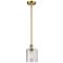 Ballston Cobbleskill 5" Satin Gold Mini Pendant w/ Clear Shade