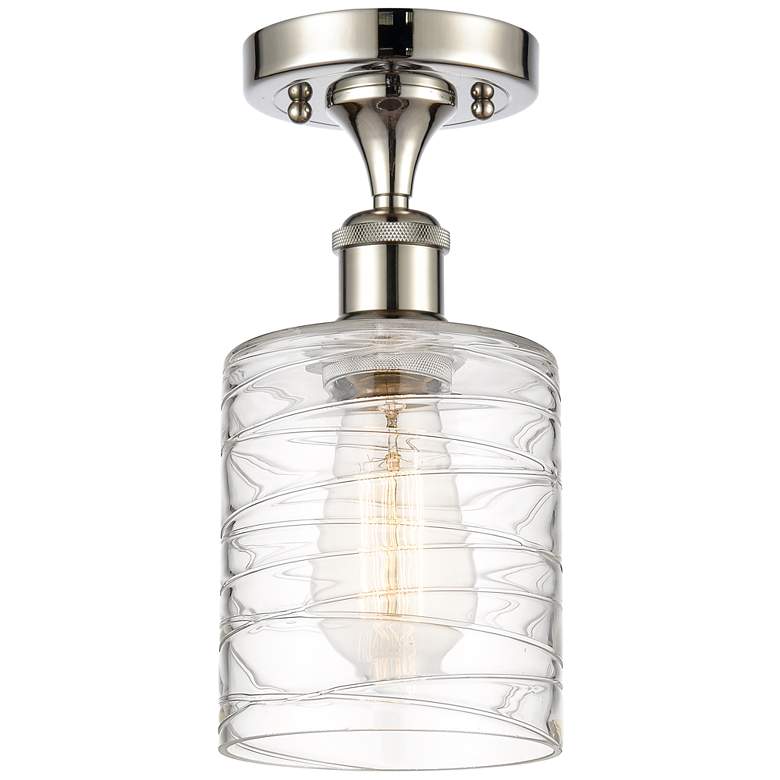 Image 1 Ballston Cobbleskill 5" Semi-Flush Mount - Polished Nickel - Deco Swir