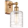 Ballston Cobbleskill 9" High Brushed Brass Wall Sconce