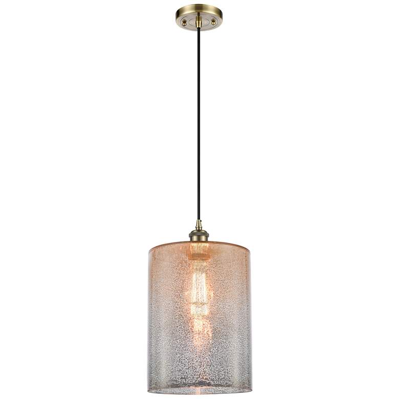 Image 1 Ballston Cobbleskill 9" Antique Brass Corded Mini Pendant w/ Mercury S