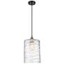 Ballston Cobbleskill 9" Black Brass Corded Mini Pendant w/ Deco Shade