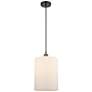 Ballston Cobbleskill 9" Black Brass Corded Mini Pendant w/ White Shade