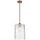Ballston Cobbleskill 9" Brushed Brass Corded Mini Pendant w/ Deco Shad