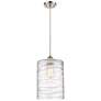 Ballston Cobbleskill 9" Brushed Nickel Corded Mini Pendant w/ Deco Sha