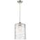 Ballston Cobbleskill 9" Brushed Nickel Corded Mini Pendant w/ Deco Sha