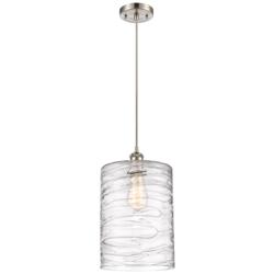 Ballston Cobbleskill 9" Brushed Nickel Corded Mini Pendant w/ Deco Sha