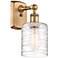 Ballston Cobbleskill 9" High Brushed Brass Wall Sconce