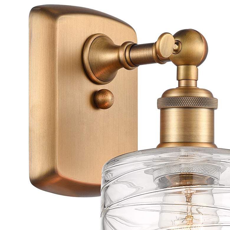Image 3 Ballston Cobbleskill 9" High Brushed Brass Wall Sconce more views