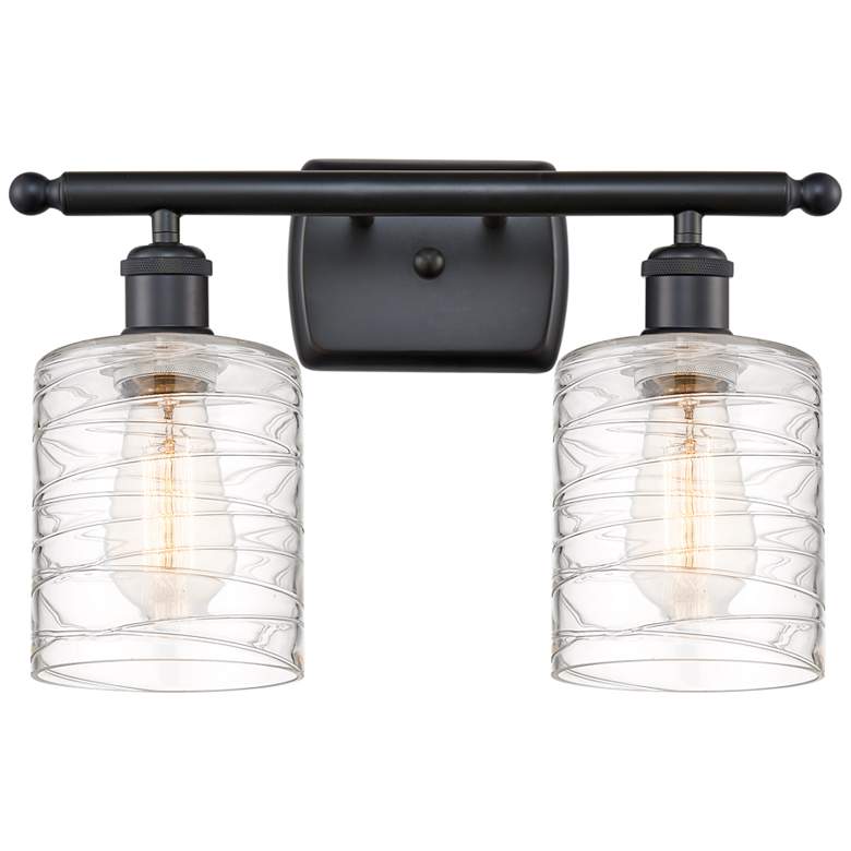Image 1 Ballston Cobbleskill 9" High Matte Black 2-Light Wall Sconce