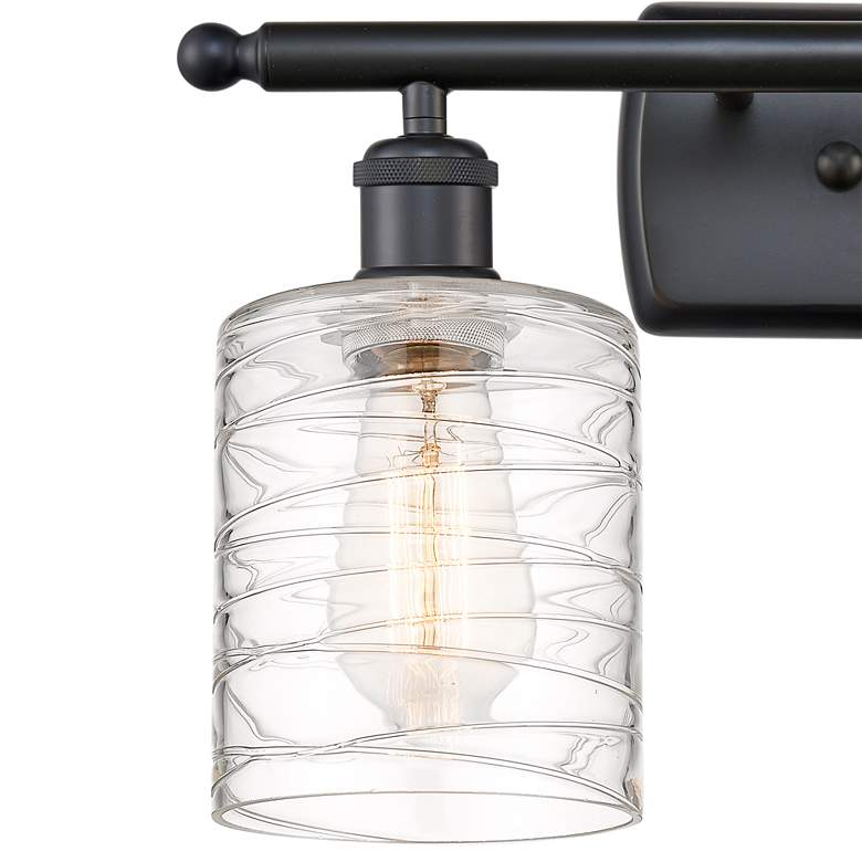Image 2 Ballston Cobbleskill 9" High Matte Black 2-Light Wall Sconce more views