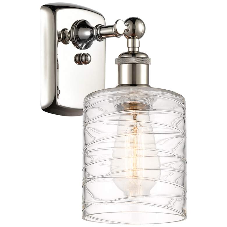 Image 1 Ballston Cobbleskill 9" High Polished Nickel Wall Sconce