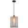 Ballston Cobbleskill 9" LED Mini Pendant - Matte Black - Mercury Shade