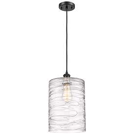 Image1 of Ballston Cobbleskill 9" Matte Black Corded Mini Pendant w/ Deco Swirl