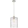 Ballston Cobbleskill 9" Polished Nickel Corded Mini Pendant w/ Deco Sh
