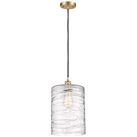 Image1 of Ballston Cobbleskill 9" Satin Gold Corded Mini Pendant w/ Deco Swirl S