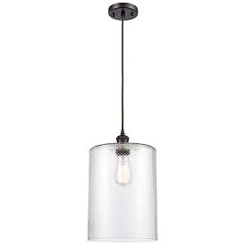 Image1 of Ballston Cobbleskill 9" Wide Bronze Corded Mini Pendant w/ Clear Shade