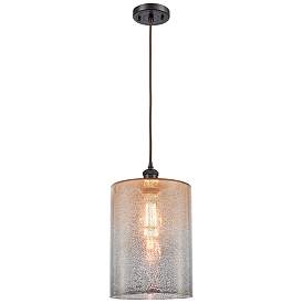 Image1 of Ballston Cobbleskill 9" Wide Bronze Corded Mini Pendant w/ Mercury Sha