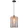 Ballston Cobbleskill 9" Wide Bronze Corded Mini Pendant w/ Mercury Sha